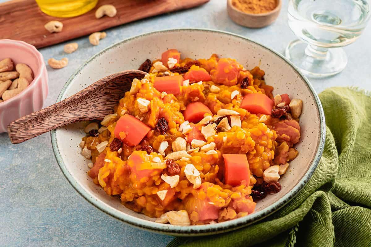 Dahl de Lentilles Corail à la Patate Douce - Recette - Les Commis