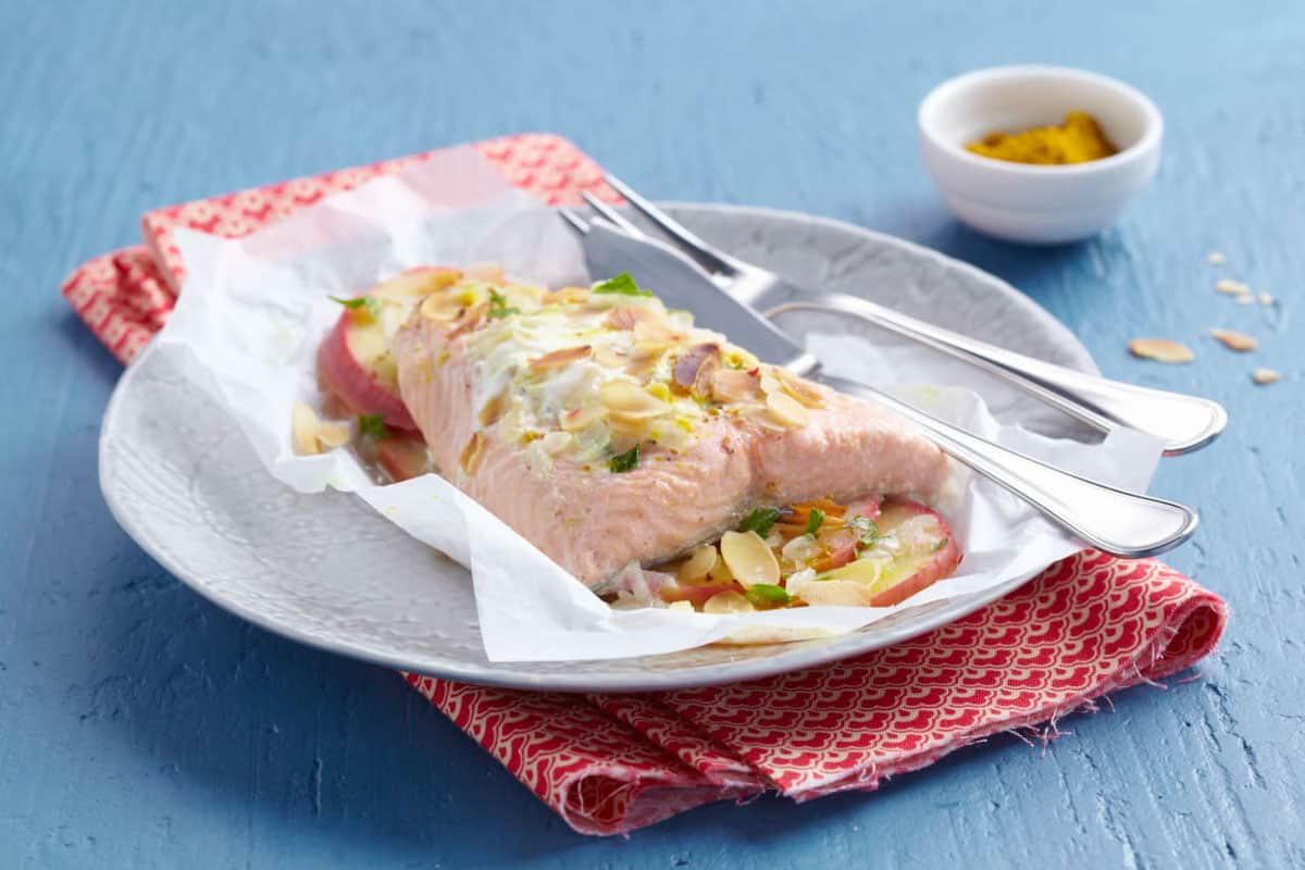 Papillote de Truite aux Pommes et Curry - Recette - Les Commis